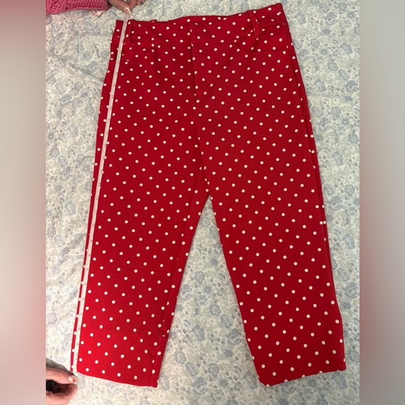 Free People Red and White Polka Dot Capris - Picture 2 of 8